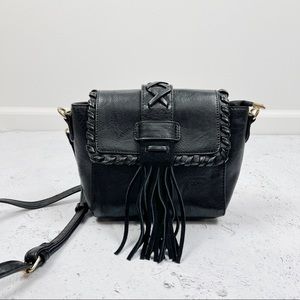 Antik Kraft Fringe Boho Black Shoulder Crossbody Bag
